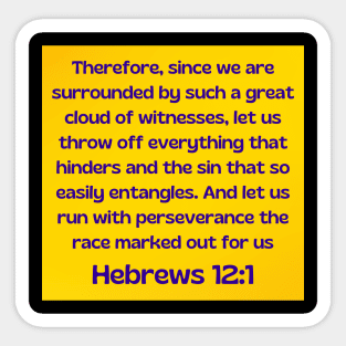 Bible Verse Hebrews 12:1 Sticker